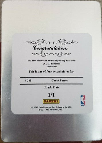 CHUCK PERSON 2012-13 Preferred Crown Royale PRINTING PLATE 1/1 of 1 Pacers Spurs