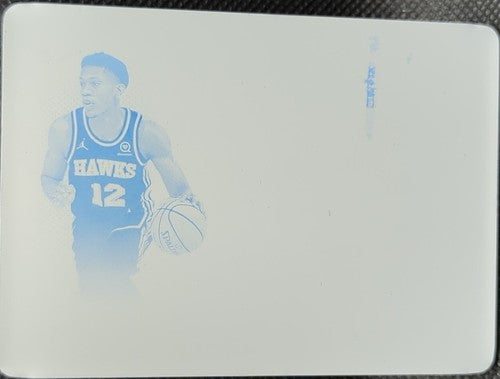 De'ANDRE HUNTER 2020-21 Panini Flawless Patch Auto PRINTING PLATE #1/1 Hawks of