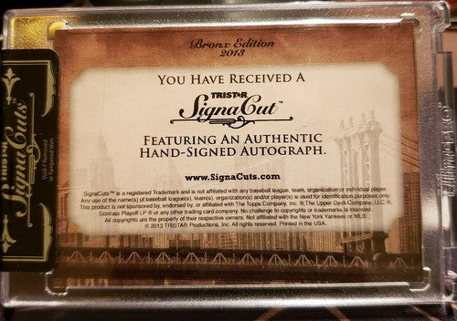 ART DITMAR 2013 Tristar SignaCuts Cut AUTO Autograph SP #10/10 EBAY 1/1 Yankees