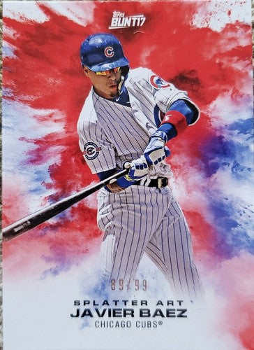 JAVIER BAEZ 2017 Topps Bunt Physical Splatter Art #/99 Redemption Chicago Cubs