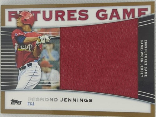 DESMOND JENNINGS 2010 Pro Debut RC JUMBO Futures Game Used Jersey GOLD #/25 Rays