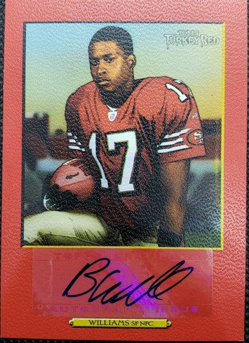 BRANDON WILLIAMS 2X 2006 Topps Turkey Red RC AUTO Red Border Lot SP #/199 49ers