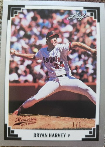 BRYAN HARVEY 2013 Leaf Memories Buy Backs 1991 Buybacks RED SP #1/1 of 1 Angels