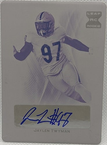 JAYLEN TWYMAN 2021 Leaf Trinity RC AUTO PRINTING PLATE SP 1/1 Vikings XRC One of