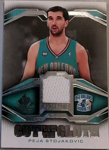 PEJA STOJAKOVIC 2007-08 UD SP Game Used Cut From The Cloth JERSEY Hornets Kings