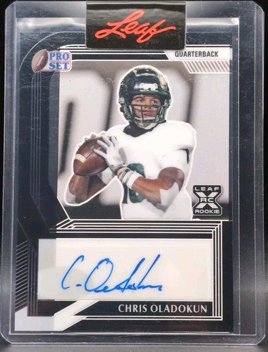 CHRIS OLADOKUN 2022 Leaf Pro Set XRC PROOF AUTO BLACK SP #1/1 of Chiefs Steelers