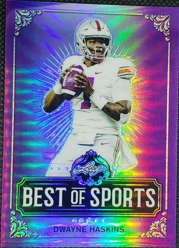 DWAYNE HASKINS 2019 Leaf Best of Sports Rookie PURPLE RC #/25 Redskins Steelers