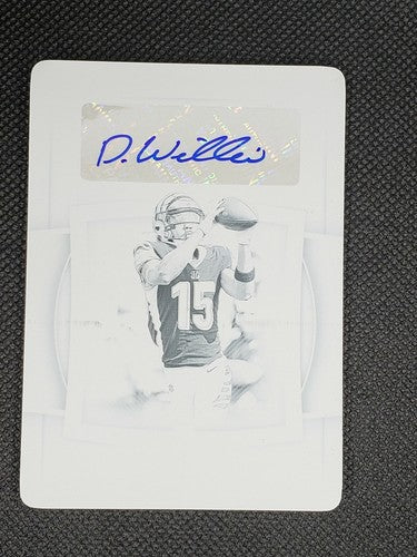 DAMION WILLIS 2019 Panini National Treasures RC AUTO PRINTING PLATE #1/1 Bengals