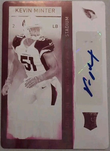KEVIN MINTER 2013 Panini Contenders AUTO PRINTING PLATE #1/1 Variation Cardinals