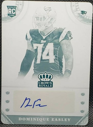 DOMINIQUE EASLEY 2014 Panini Crown Royale RC Signatures AUTO PRINTING PLATE #1/1