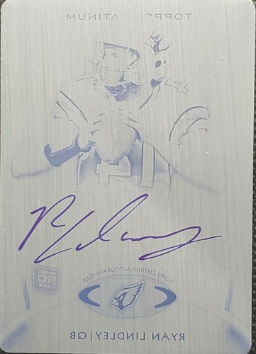 RYAN LINDLEY 2012 Topps Platinum RC DUAL AUTO PRINTING PLATE SP #1/1 Cardinals
