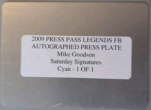 MIKE GOODSON 2009 Press Pass Legends RC AUTO PRINTING PLATE SP #1/1 Texas A&M of