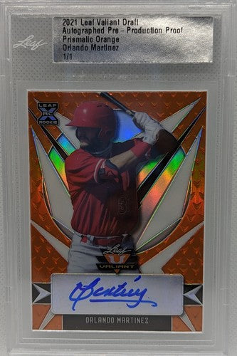 ORLANDO MARTINEZ 2021 Leaf Valiant Draft RC PRE-PRODUCTION PROOF AUTO 1/1 Angels