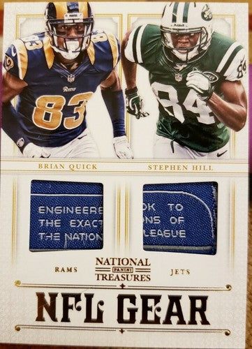 Brian QUICK Stephen HILL 2012 National Treasures Dual Jersey LAUNDRY TAG PATCH #
