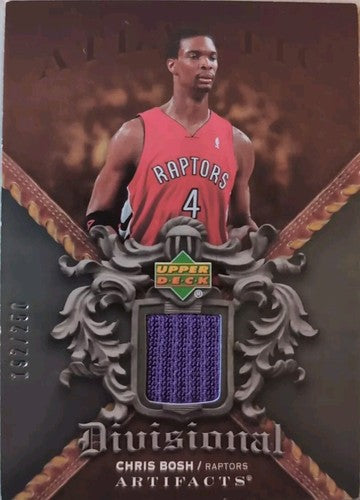 CHRIS BOSH 2007-08 UD Artifacts Divisional Game-Used JERSEY SP /250 Raptors Heat