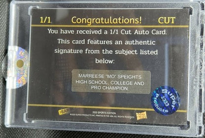 MARREESE SPEIGHTS 2020 The Bar Pieces of the Past CUT AUTO SP 1/1 Warriors 76ers