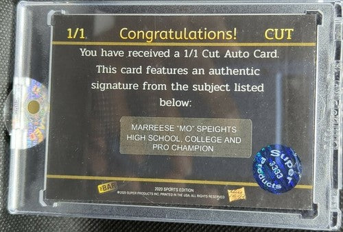 MARREESE SPEIGHTS 2020 The Bar Pieces of the Past CUT AUTO SP 1/1 Warriors 76ers