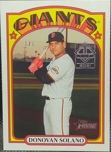 DONOVAN SOLANO 2021 Topps Transcendent VIP PARTY Heritage Buyback #1/1 Giants of