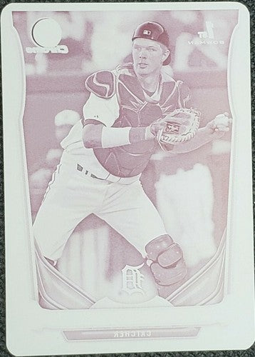 GRAYSON GREINER 2014 Topps Bowman Chrome Mini 1st RC PRINTING PLATE #1/1 Tigers
