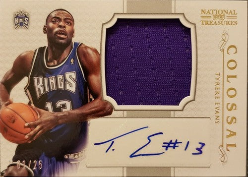 TYREKE EVANS 2012-13 Playoff National Treasures Colossal JUMBO JERSEY AUTO #1/25