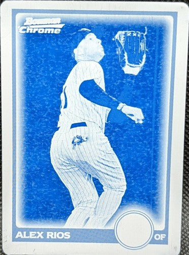 ALEX RIOS 2010 Topps Bowman Chrome PRINTING PLATE SP #1/1 Jays White Sox One of