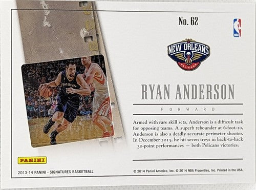 RYAN ANDERSON 2013-14 Panini Signatures FILM CELL RUBY RED #/10 Pelicans Rockets