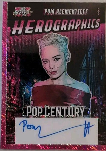 POM KLEMENTIEFF 2024 Leaf Pop Century Herographics AUTO PINK SP #/7 GOTG Mantis