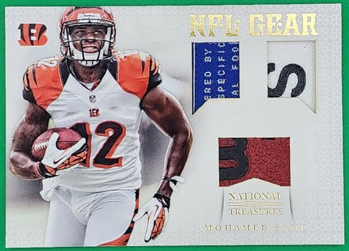 MOHAMED SANU 2012 National Treasures Jersey LAUNDRY TAG BALL LOGO PATCH SP #/25