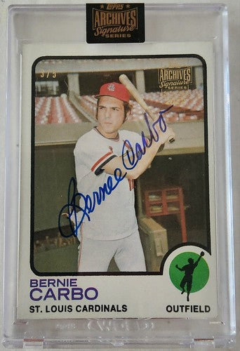 BERNIE CARBO 2022 Topps Archives Signature Series 1973 Buyback AUTO /5 Cardinals