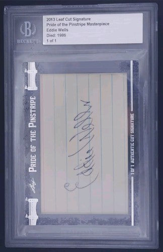 EDDIE WELLS 2013 Leaf Pride Of The Pinstripe CUT AUTO Masterpiece SP 1/1 Yankees