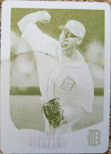 ANIBAL SANCHEZ 2013 Topps Mini PRINTING PLATE SP #1/1 Tigers Marlins Nationals