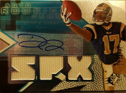 DONNIE AVERY 2008 Upper Deck SPX Rookie Triple Jersey AUTO Autograph #/599 Rams