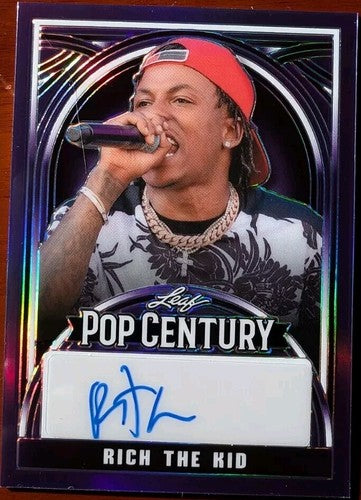 RICH THE KID 2024 Leaf Pop Century AUTO PRISMATIC PURPLE SP #/10 Rapper Carnival