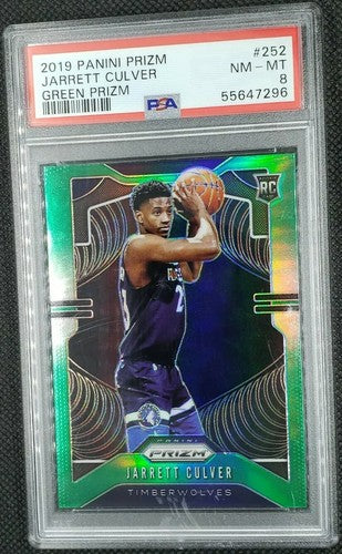 JARRETT CULVER 2019-20 Panini Prizm GREEN SP RC Rookie PSA 8 Timberwolves Wolves