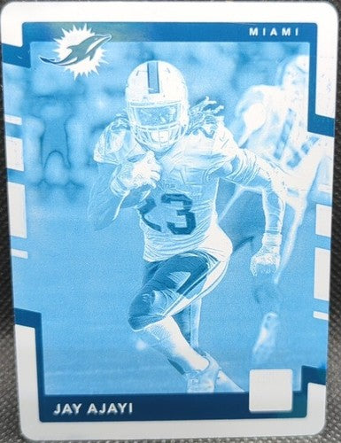 JAY AJAYI 2017 Panini Donruss PRINTING PLATE #1/1 Dolphins Eagles Patches One of