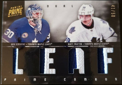 Ben SCRIVENS Matt FRATTIN 2011-12 Panini Prime Quad Game Used Jersey PATCH #/50