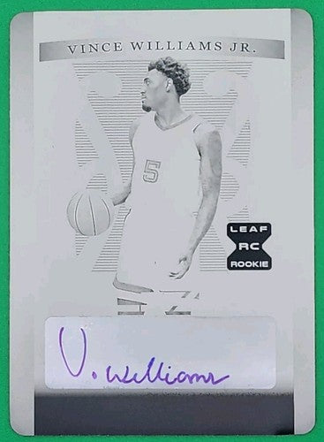 VINCE WILLIAMS JR. 2022-23 Leaf Trinity Clear RC AUTO PRINTING PLATE SP #1/1 of
