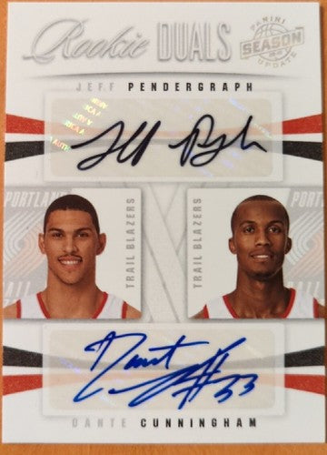 Jeff PENDERGRAPH AYRES Dante CUNNINGHAM 2009-10 Panini Season Update DUAL AUTO #