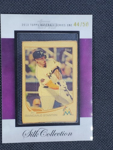 GIANCARLO STANTON 2013 Topps SILK Collection Mini Patch /50 Marlins Yankees Mike