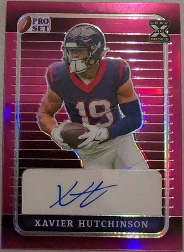 XAVIER HUTCHINSON 2023 Leaf Pro Set Metal XRC AUTO PINK SP #8/10 Texans Cyclones