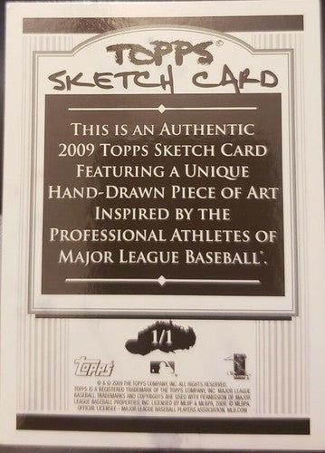 CARLOS LEE 2009 Topps Authentic Sketch Art Card SP #1/1 of 1 Houston Astros
