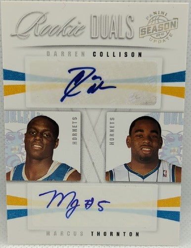 Darren COLLISON Marcus THORNTON 2009-10 Panini Season Update DUAL AUTO # Hornets