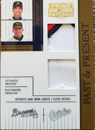 JAVY LOPEZ 2005 Prime Patches Dual Game Worn Used Jersey Sleeve LOGO PATCH SP /6