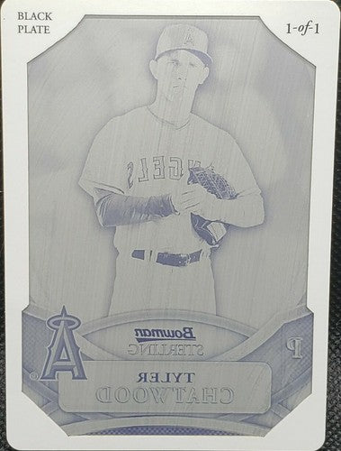 TYLER CHATWOOD 2010 Bowman Sterling RC PRINTING PLATE #1/1 Angels Rockies One of