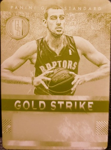 JONAS VALANCIUNAS 2012-13 Panini Gold Standard PRINTING PLATE 1/1 Raptors Strike