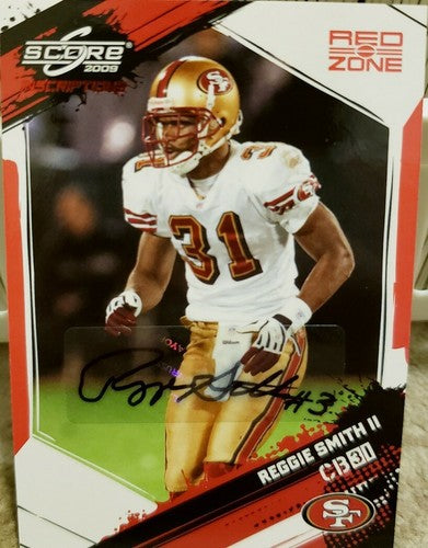 REGGIE SMITH II 2009 Donruss Score Inscriptions Red Zone AUTO Autograph SP 49ers