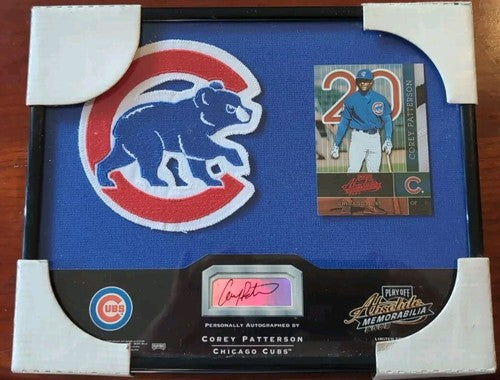 COREY PATTERSON 2002 Absolute Signing Bonus AUTO CUBS JERSEY LOGO PATCH SP #/250