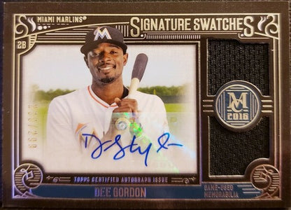 DEE Strange-GORDON 2016 Topps Museum Signature Swatches DUAL Jersey AUTO Marlins