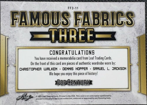 Christopher WALKEN Samuel L JACKSON HOPPER 2021 Pop Century TRIPLE PATCH SP #/30