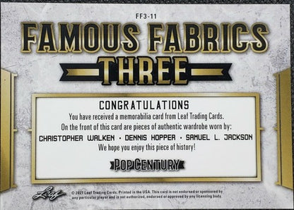 Christopher WALKEN Samuel L JACKSON HOPPER 2021 Pop Century TRIPLE PATCH SP #/30